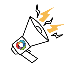 Graphic of megaphone with NSIP logo