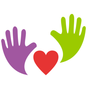 Graphic of two hands and a heart